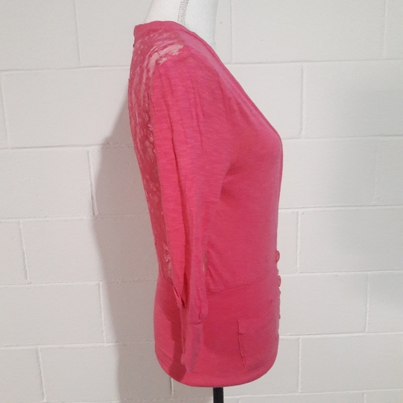 Rue 21 Button Front Cardigan Lace Back Lightweight - Picture 2 of 6